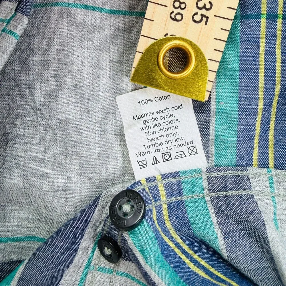 J. Crew Blue Green Plaid Button Down Medium